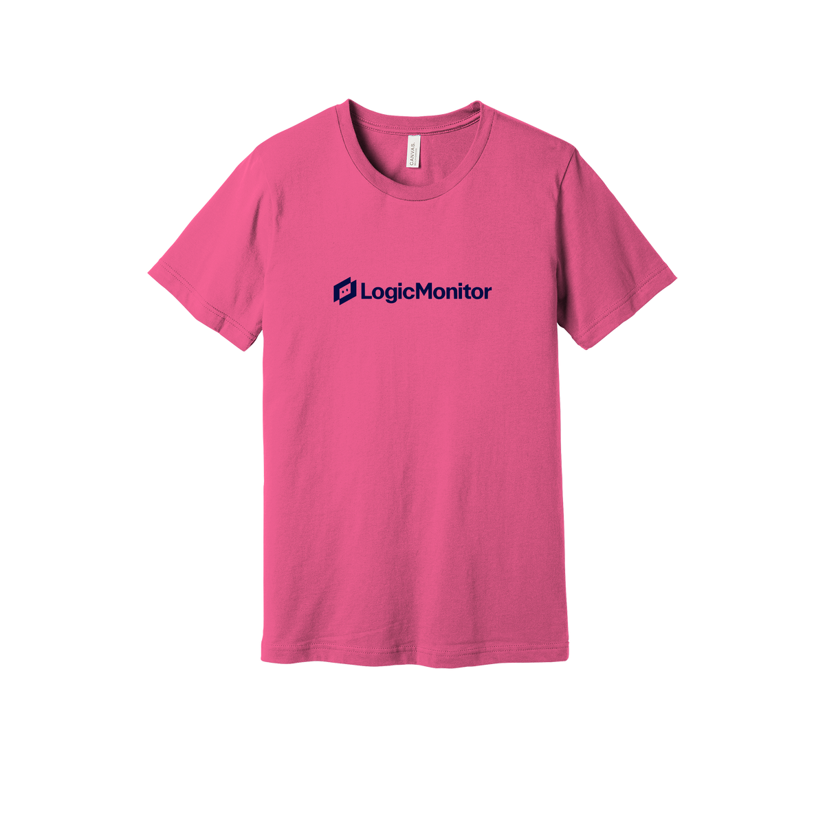 logicmonitor-everyday-essentials-short-sleeve-tee-dtf-front-BC3001-charitypink-flat-front