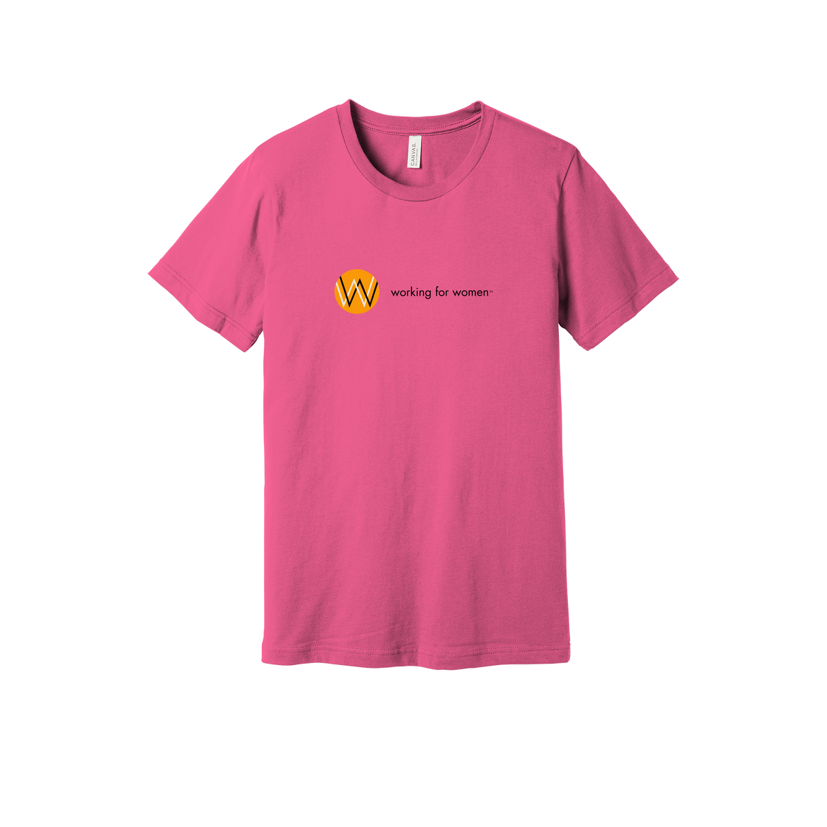 workingforwomen-everyday-essentials-short-sleeve-tee-dtf-front-BC3001-charitypink-flat-front