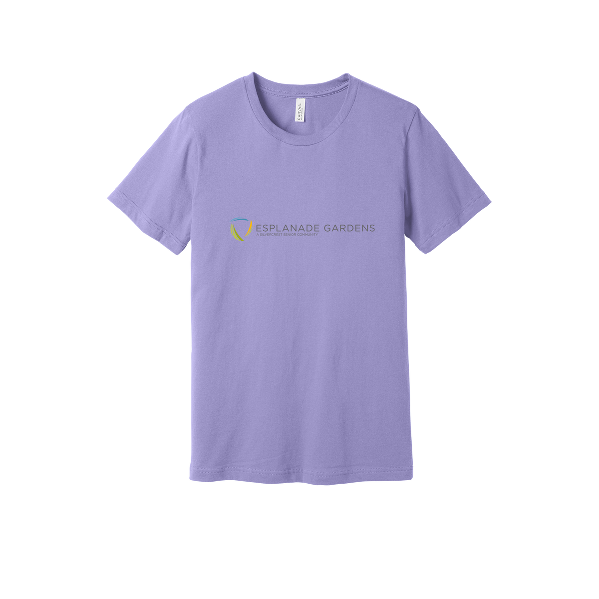 esplanadeseniorcampus-everyday-essentials-clinic-short-sleeve-tee-dtf-front-BC3001-darklavender-flat-front