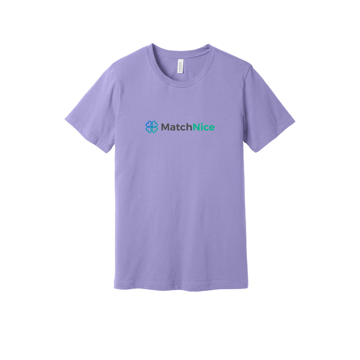 matchnice-everyday-essentials-short-sleeve-tee-dtf-front-BC3001-darklavender-flat-front