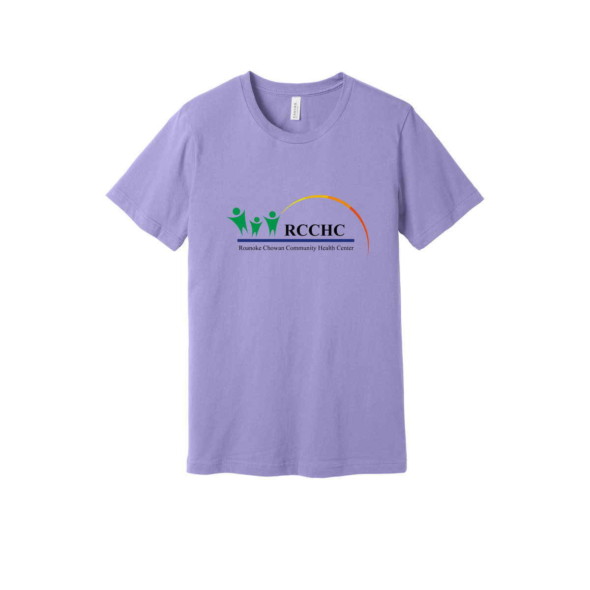 rcchc-everyday-essentials-clinic-short-sleeve-tee-dtf-front-BC3001-darklavender-flat-front