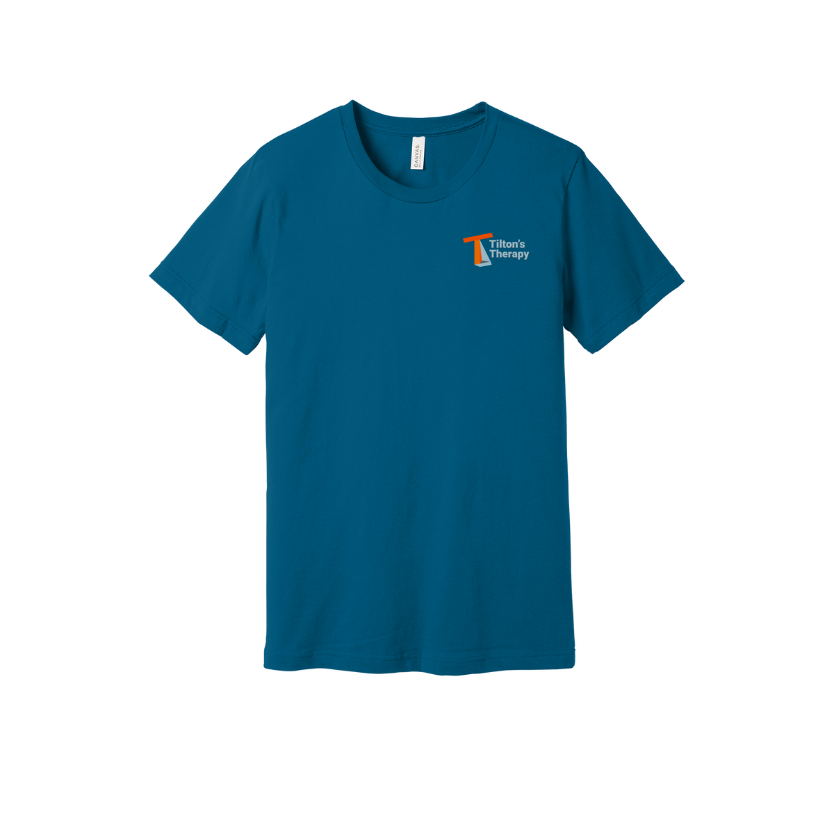 tiltonstherapy-everyday-essentials-short-sleeve-tee-dtf-leftchest-BC3001-deepteal-flat-front