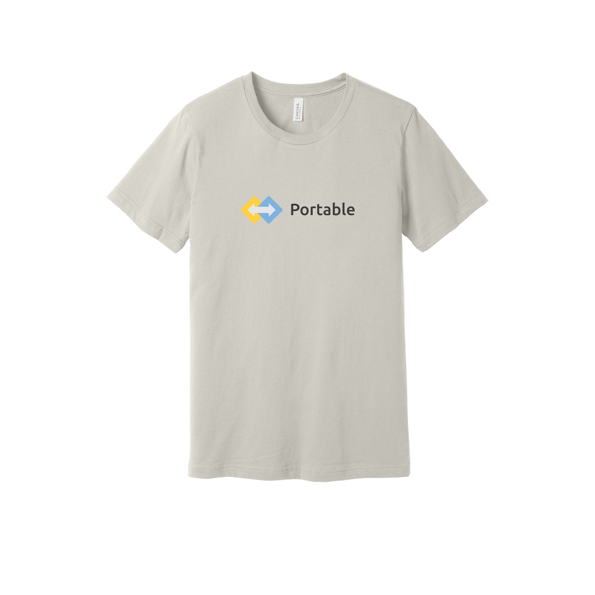 portable-everyday-essentials-short-sleeve-tee-dtf-front-BC3001-dust-flat-front