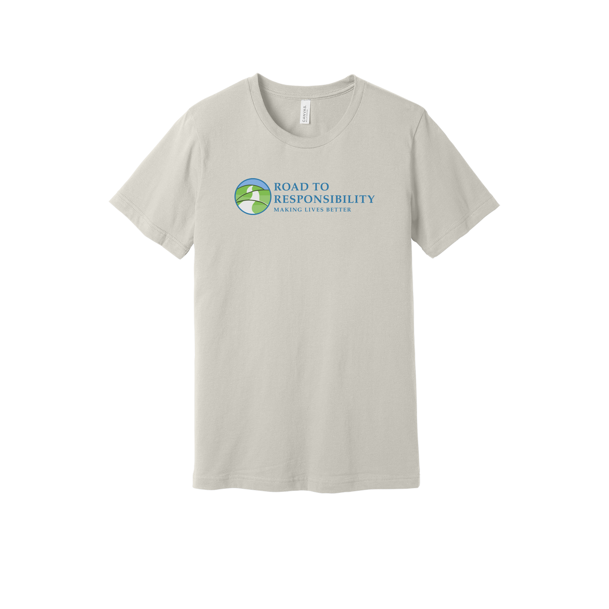 roadtoresponsibility-everyday-essentials-short-sleeve-tee-dtf-front-BC3001-dust-flat-front