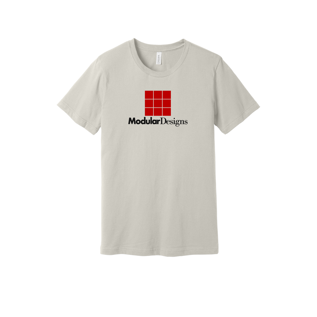 modulardesignsflooring-everyday-essentials-short-sleeve-tee-dtf-front-BC3001-dust-flat-front