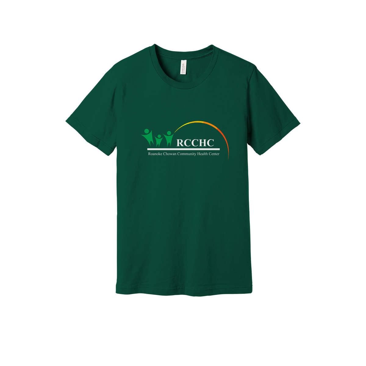 rcchc-everyday-essentials-clinic-short-sleeve-tee-dtf-front-BC3001-forest-flat-front
