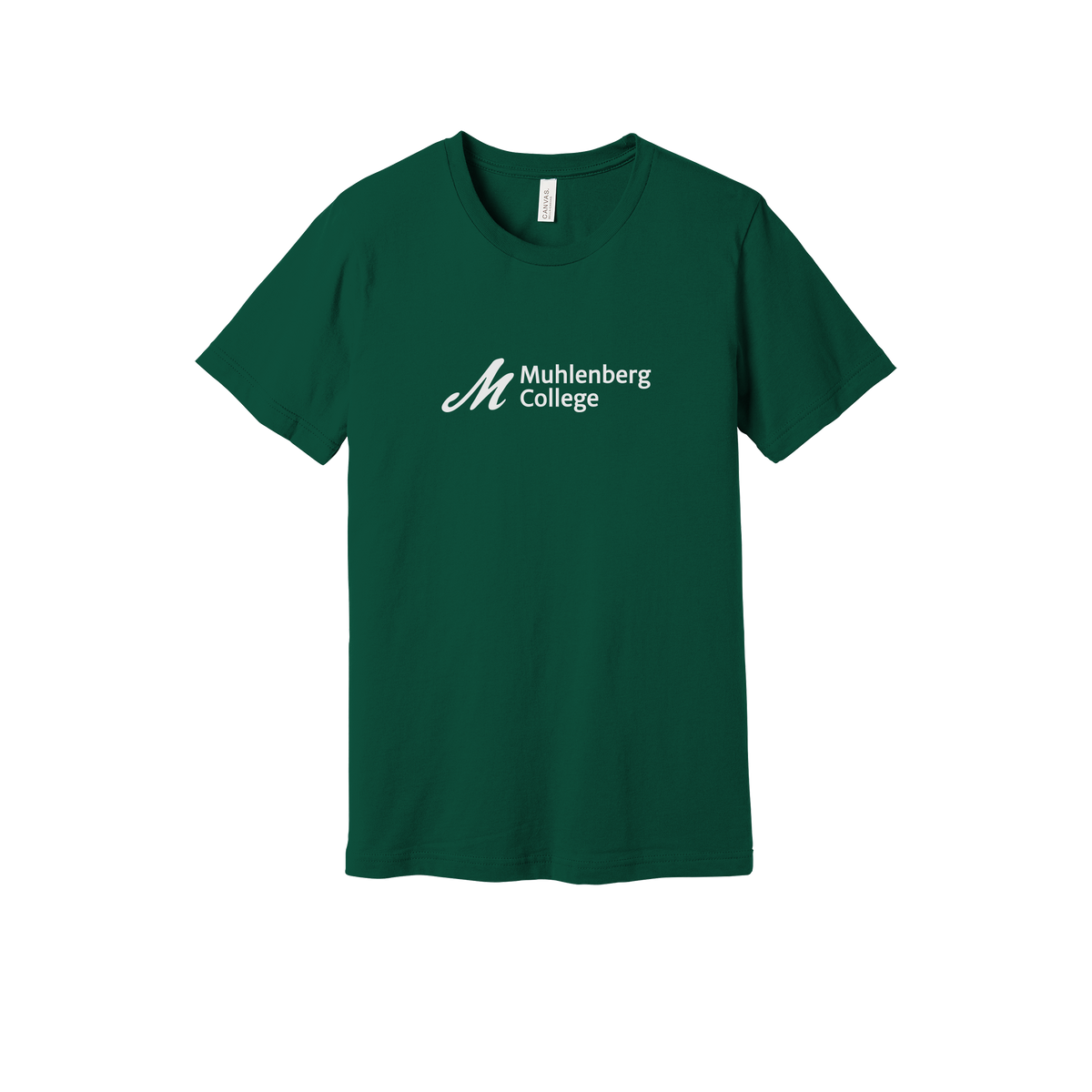 muhlenberg-everyday-essentials-short-sleeve-tee-dtf-front-BC3001-forest-flat-front