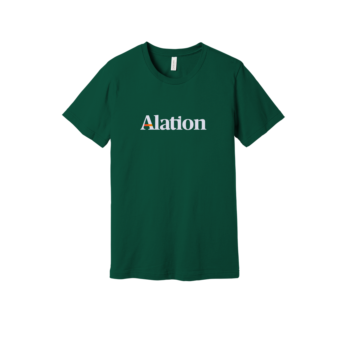 alation-everyday-essentials-short-sleeve-tee-dtf-front-BC3001-forest-flat-front