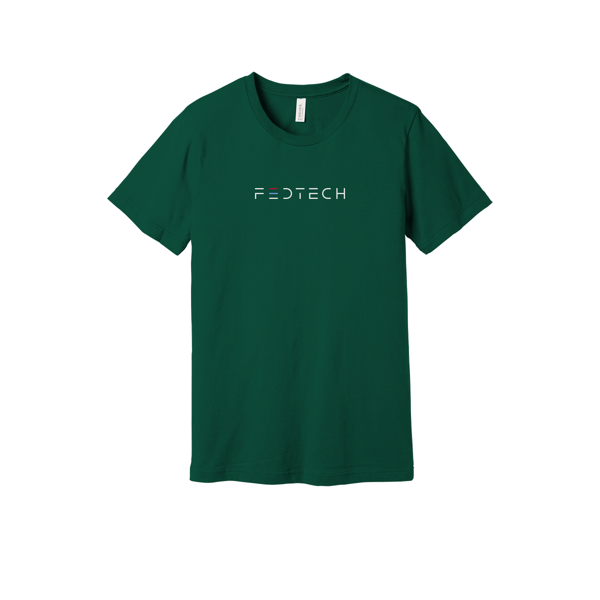 fedtech-everyday-essentials-short-sleeve-tee-dtf-front-BC3001-forest-flat-front