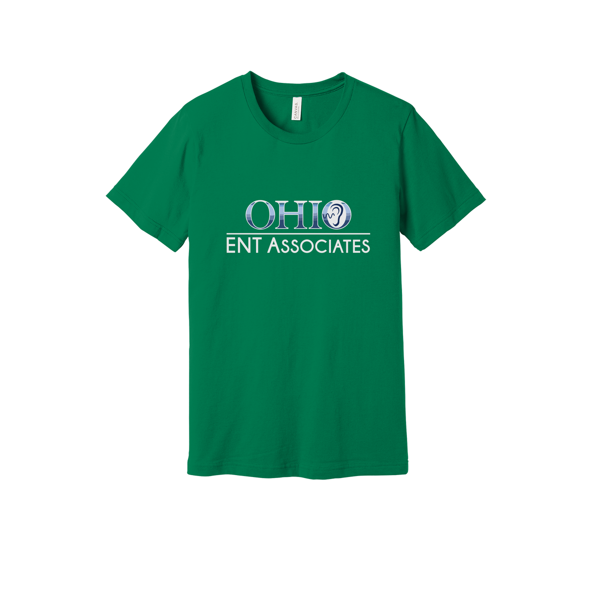 ohioentaudiology-everyday-essentials-clinic-short-sleeve-tee-dtf-front-BC3001-kelly-flat-front
