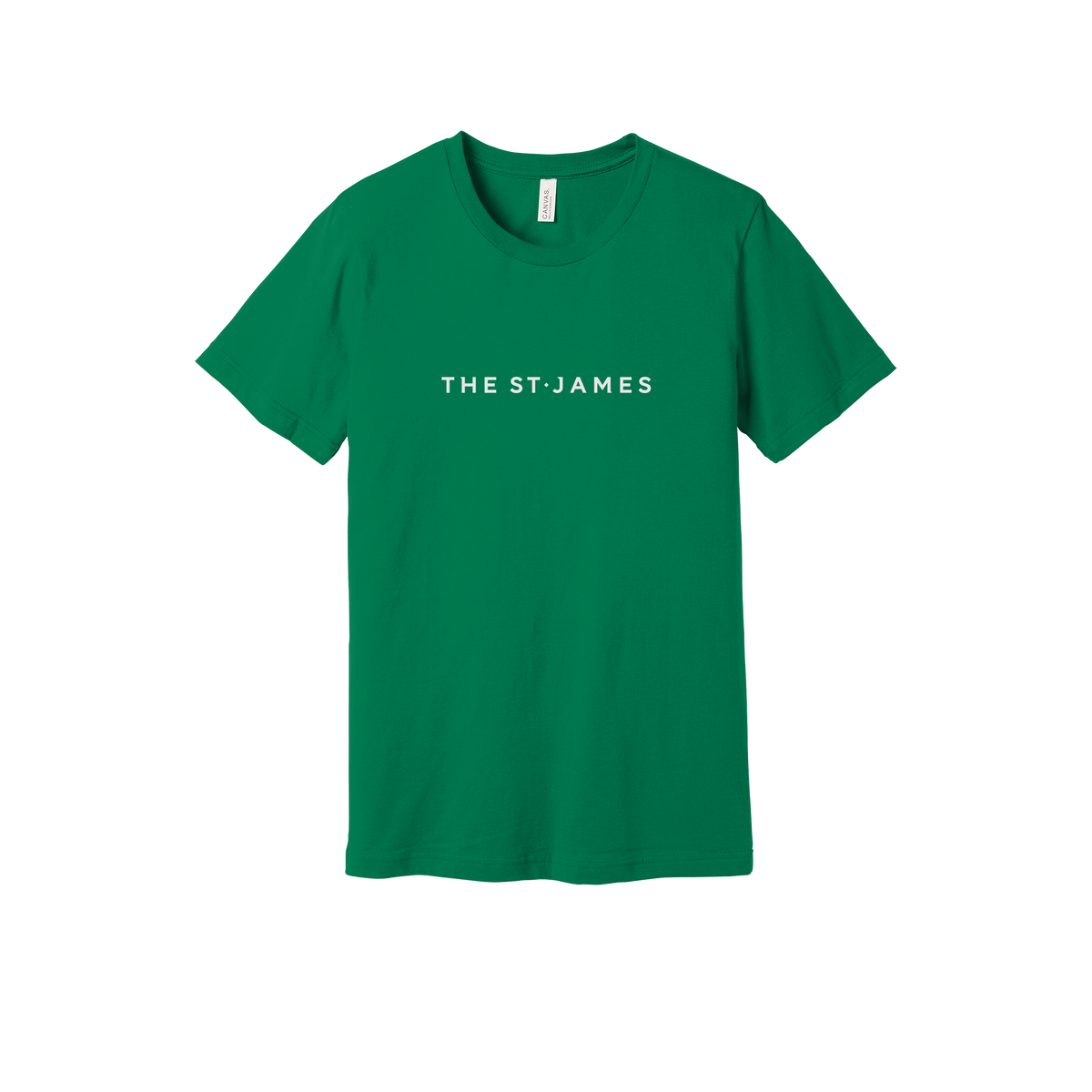 thestjames-everyday-essentials-short-sleeve-tee-dtf-front-BC3001-kelly-flat-front