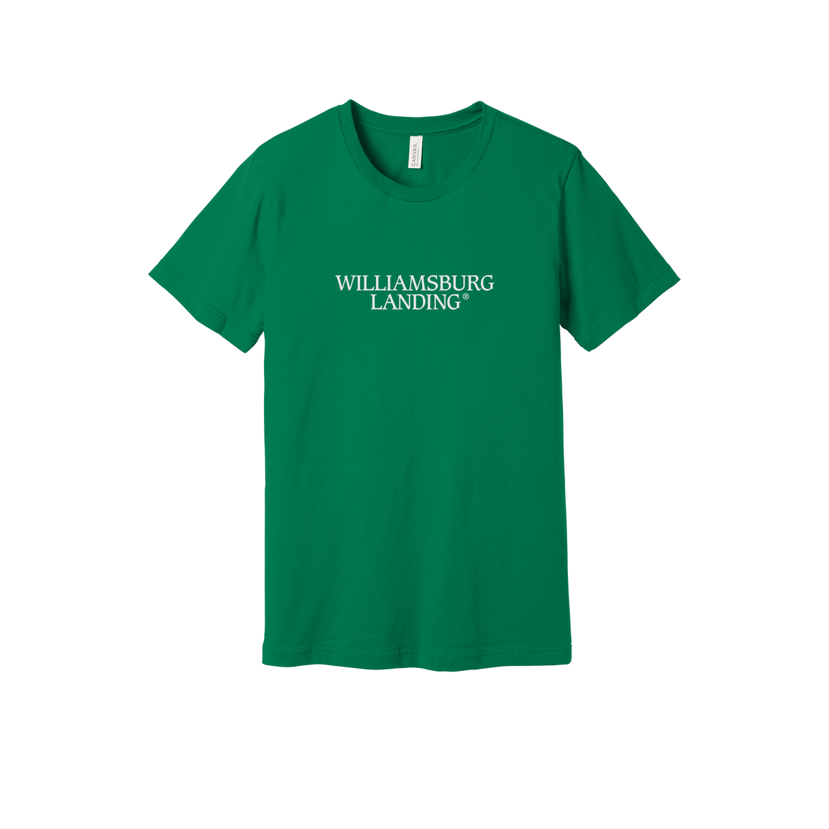 williamsburglanding-everyday-essentials-short-sleeve-tee-dtf-front-BC3001-kelly-flat-front