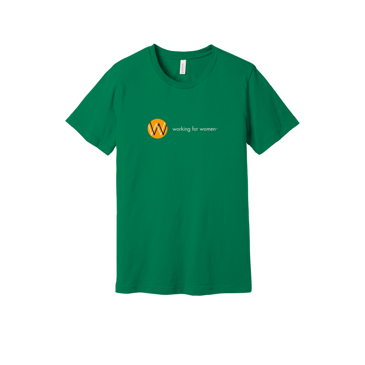 workingforwomen-everyday-essentials-short-sleeve-tee-dtf-front-BC3001-kelly-flat-front
