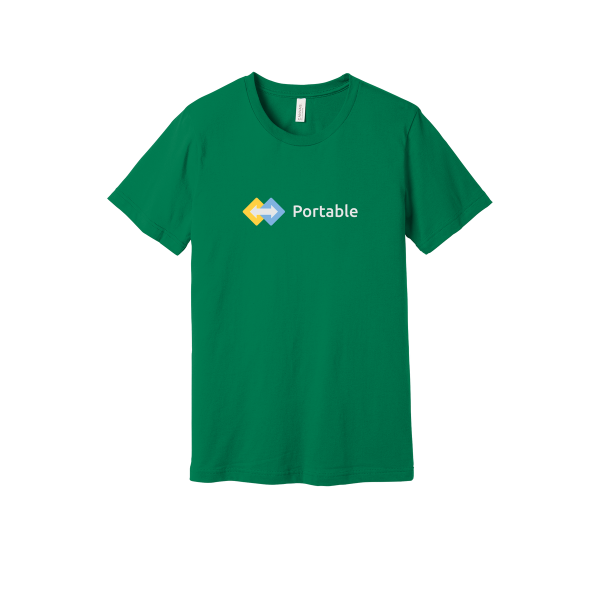 portable-everyday-essentials-short-sleeve-tee-dtf-front-BC3001-kelly-flat-front