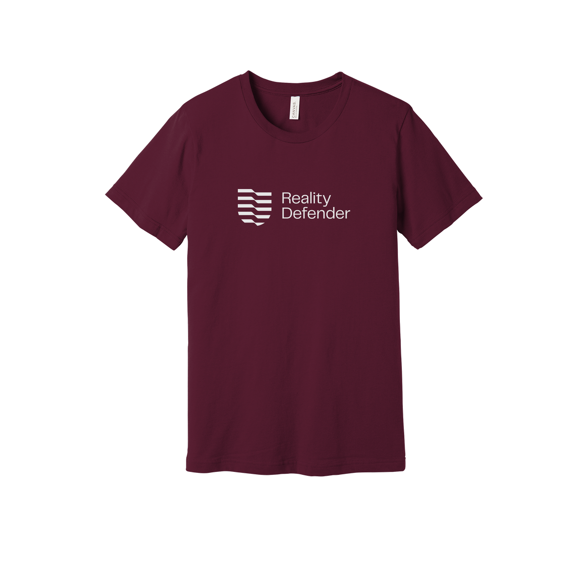 realitydefender-everyday-essentials-short-sleeve-tee-dtf-front-BC3001-maroon-flat-front