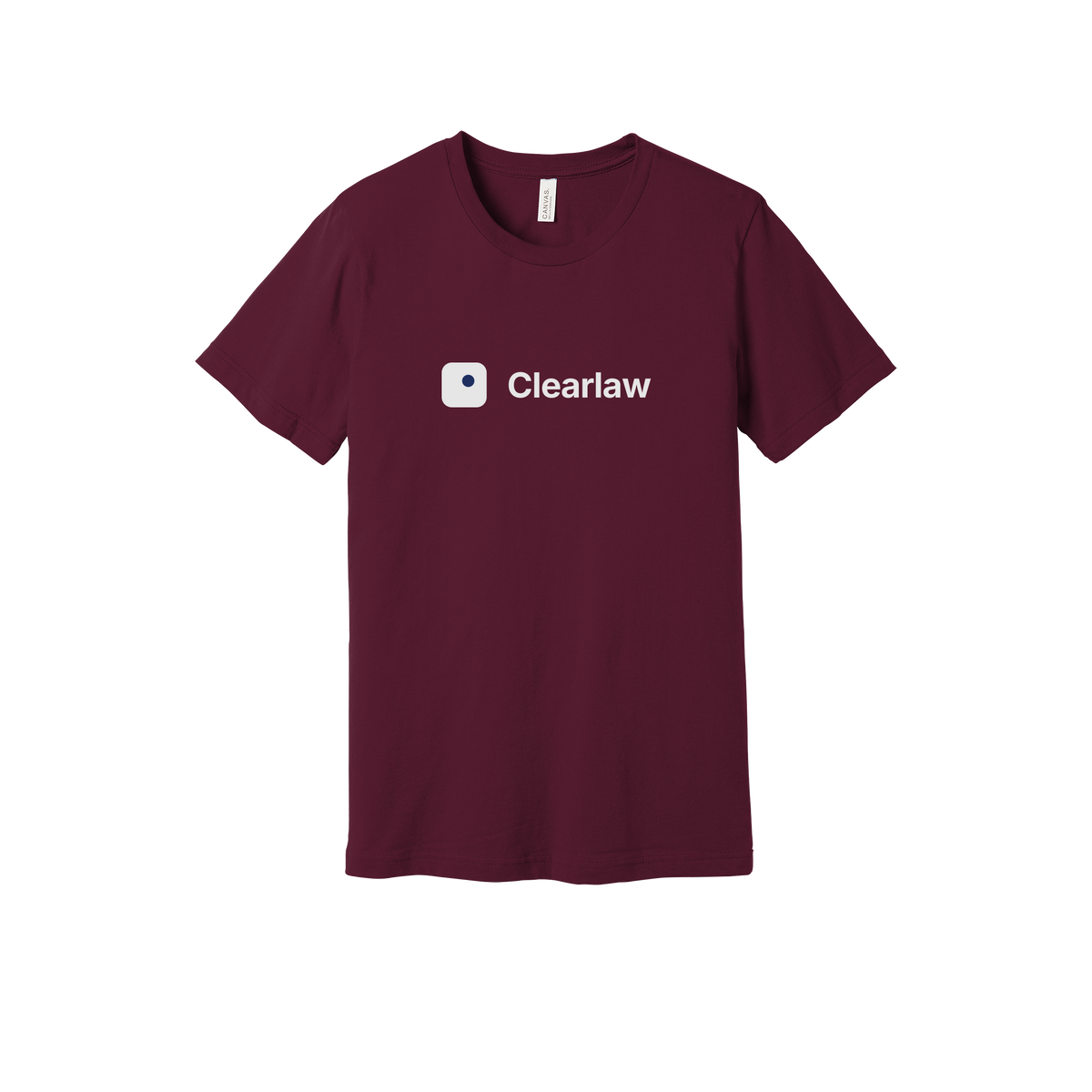 clearlaw-everyday-essentials-short-sleeve-tee-dtf-front-BC3001-maroon-flat-front