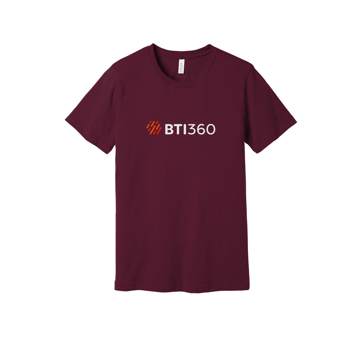 bti360-everyday-essentials-short-sleeve-tee-dtf-front-BC3001-maroon-flat-front