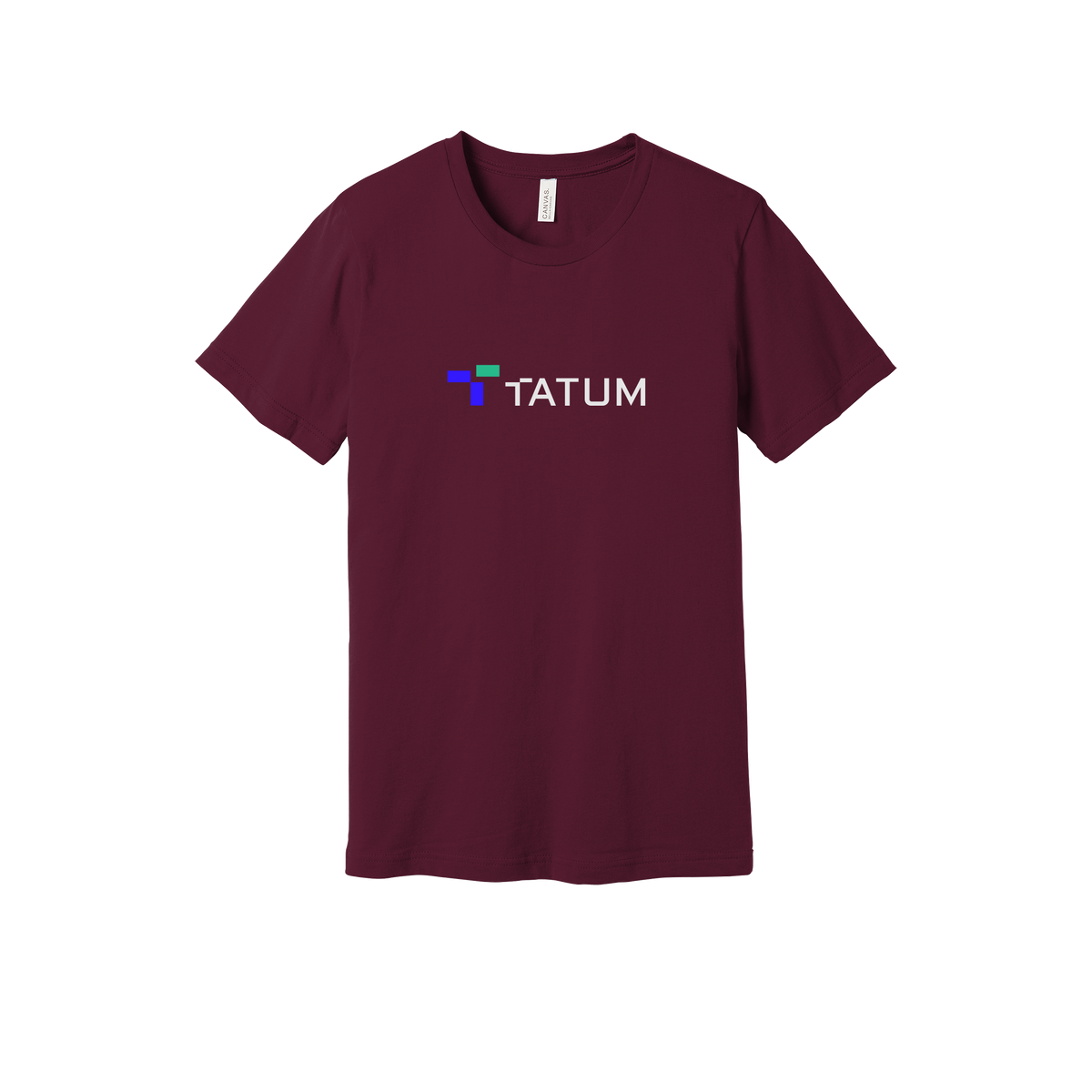 tatum-everyday-essentials-short-sleeve-tee-dtf-front-BC3001-maroon-flat-front