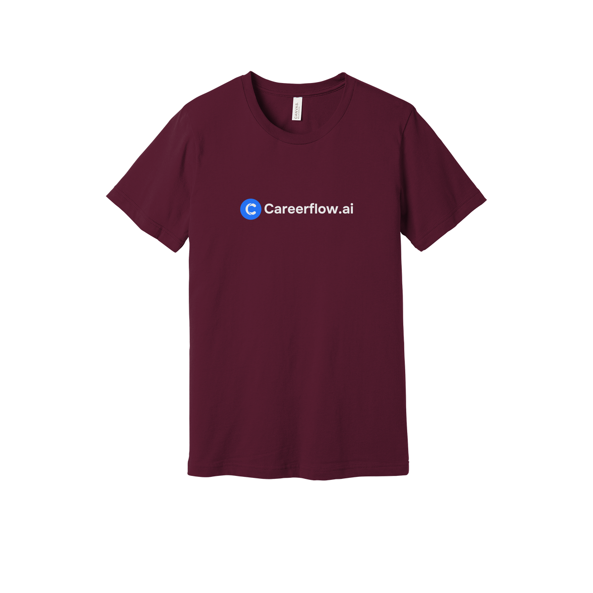 careerflow-everyday-essentials-short-sleeve-tee-dtf-front-BC3001-maroon-flat-front