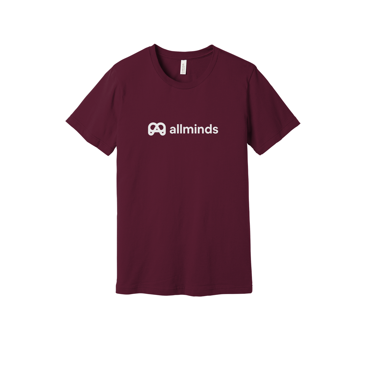 getallminds-everyday-essentials-short-sleeve-tee-dtf-front-BC3001-maroon-flat-front