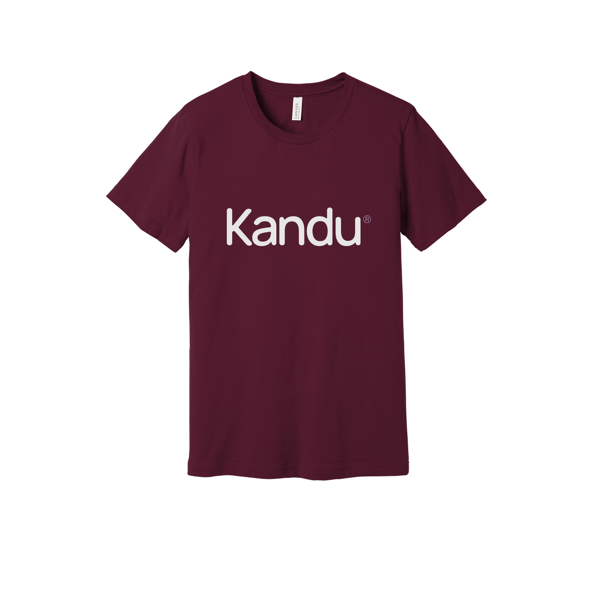 kandu-everyday-essentials-clinic-short-sleeve-tee-dtf-front-BC3001-maroon-flat-front