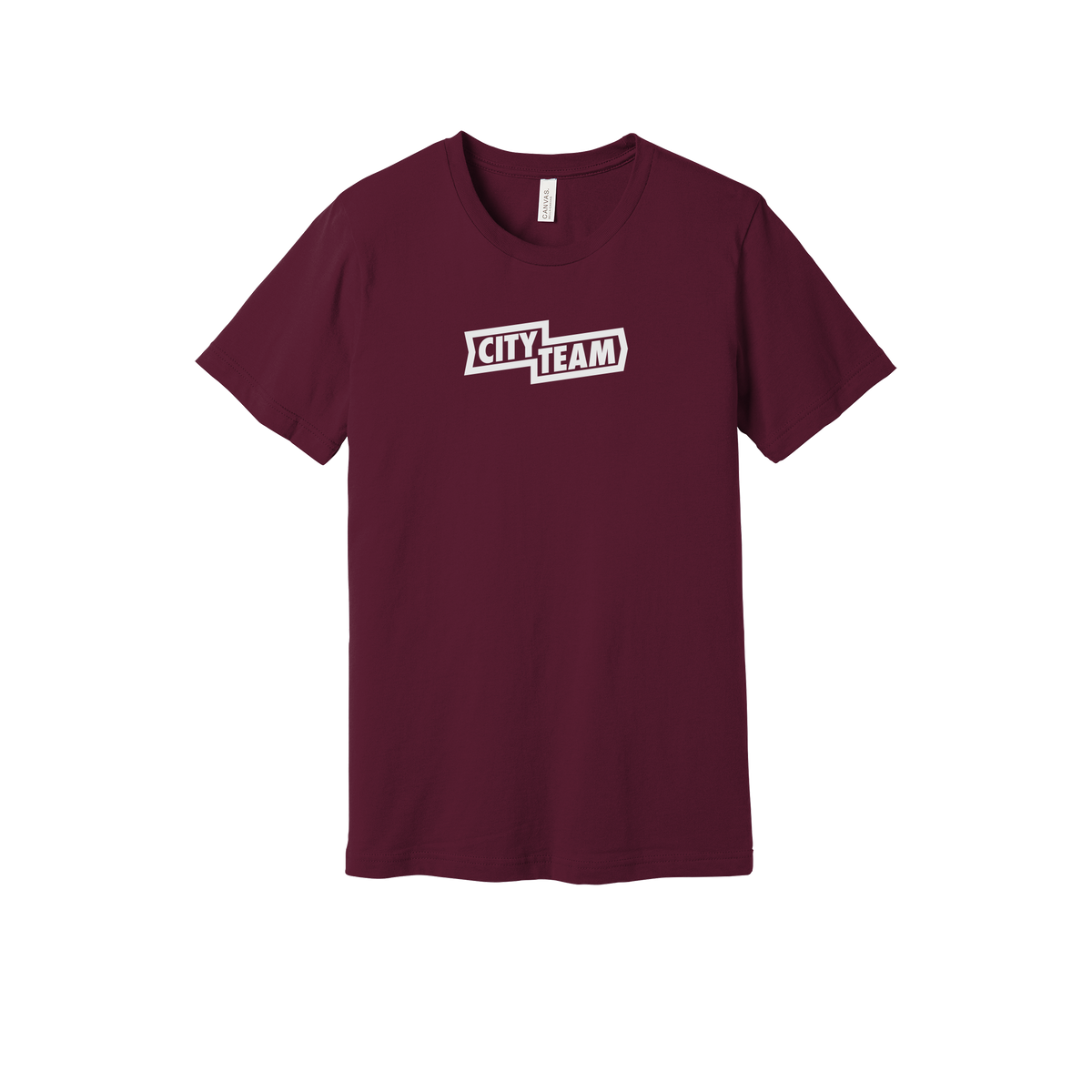 cityteam-everyday-essentials-short-sleeve-tee-dtf-front-BC3001-maroon-flat-front