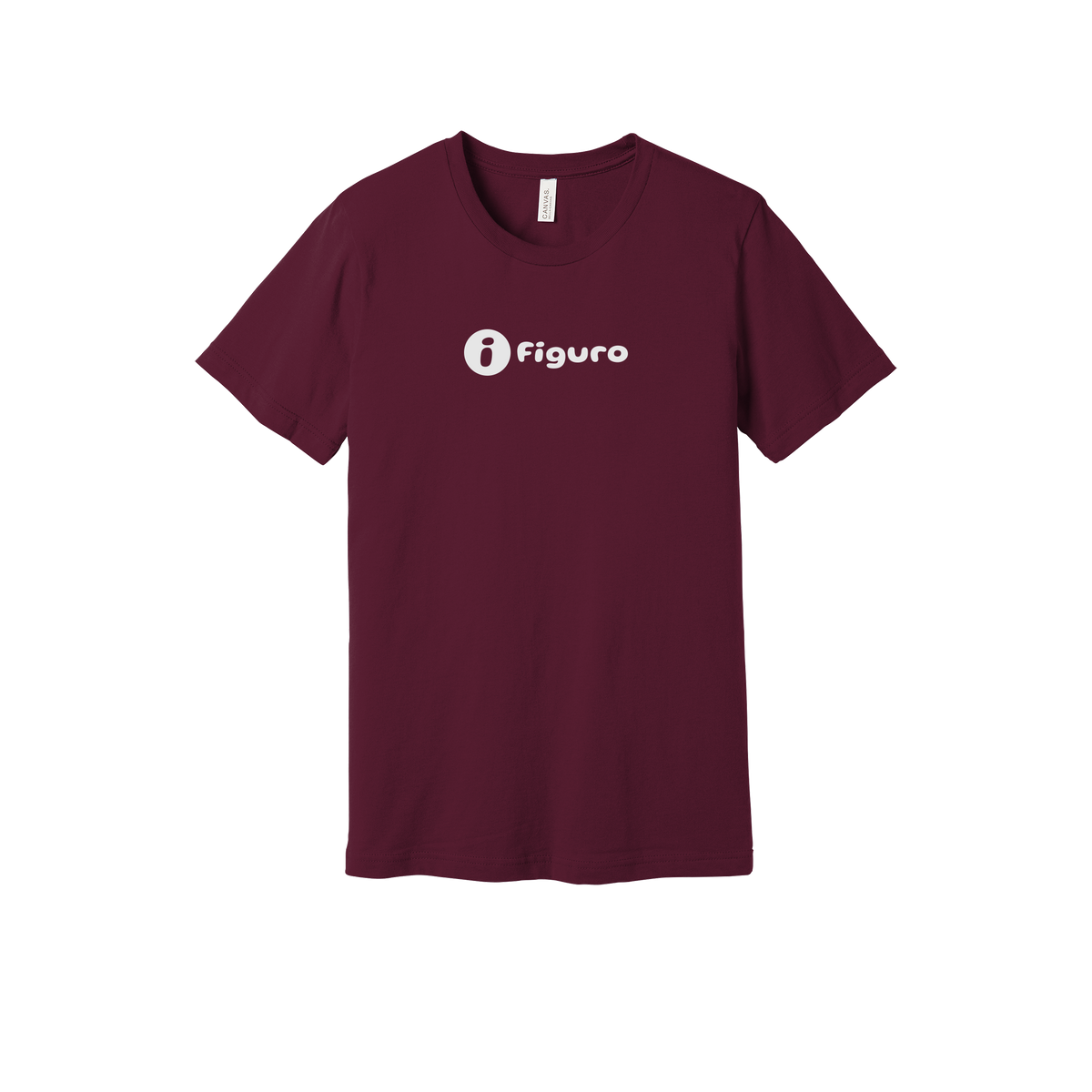 getfiguro-everyday-essentials-short-sleeve-tee-dtf-front-BC3001-maroon-flat-front