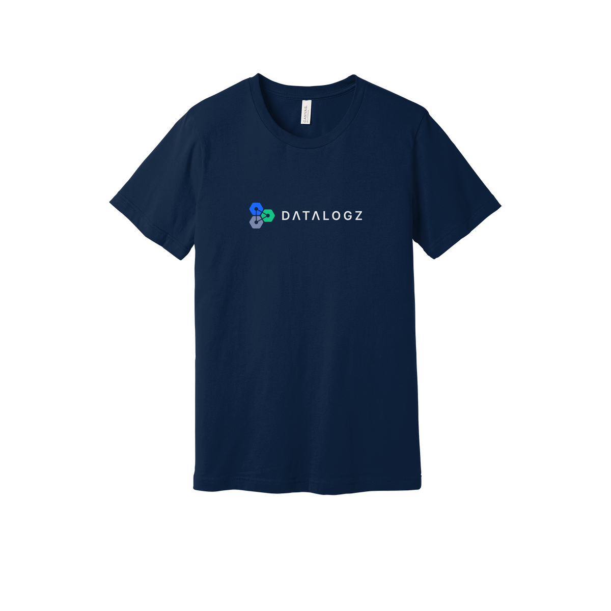 datalogz-everyday-essentials-short-sleeve-tee-dtf-front-BC3001-navy-flat-front