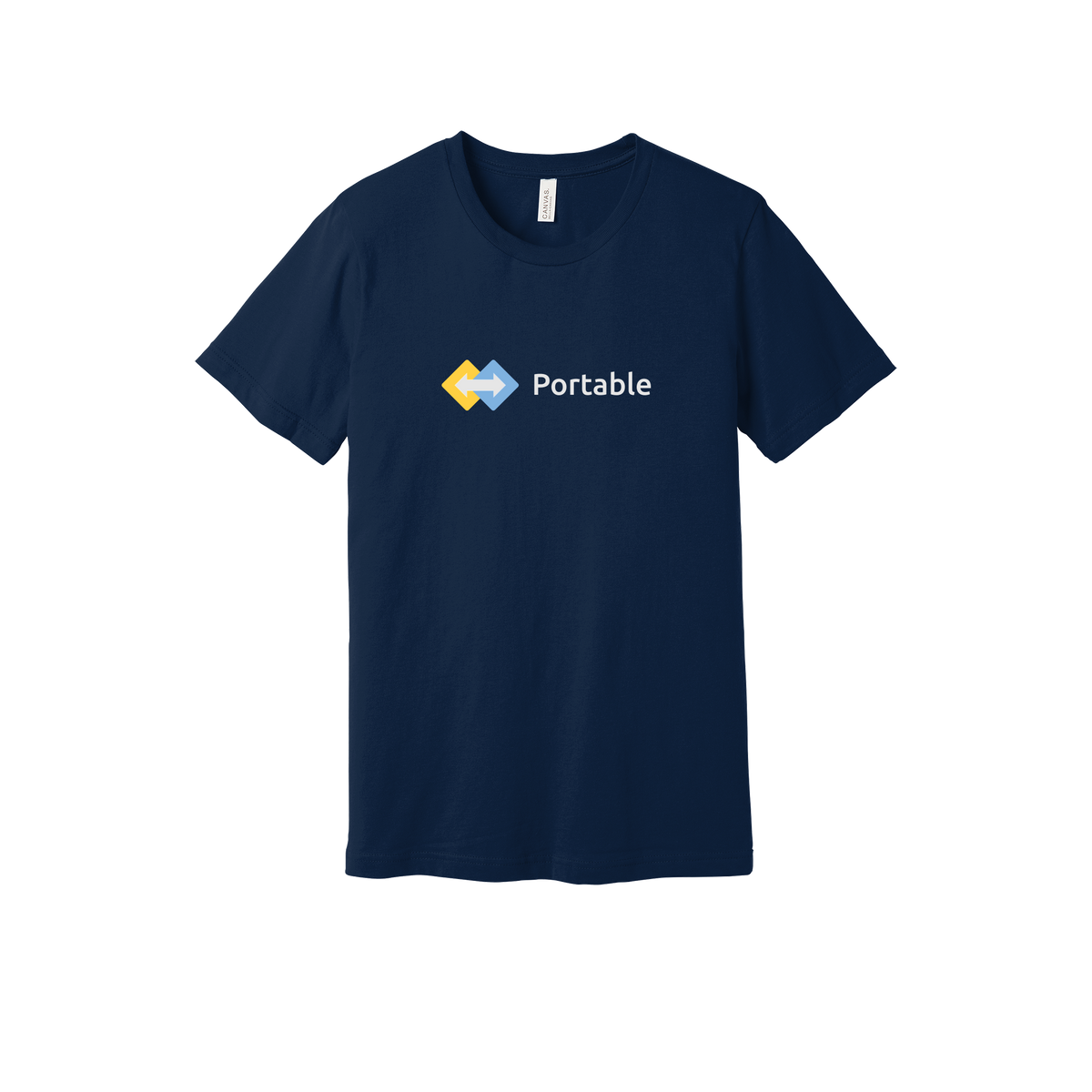 portable-everyday-essentials-short-sleeve-tee-dtf-front-BC3001-navy-flat-front