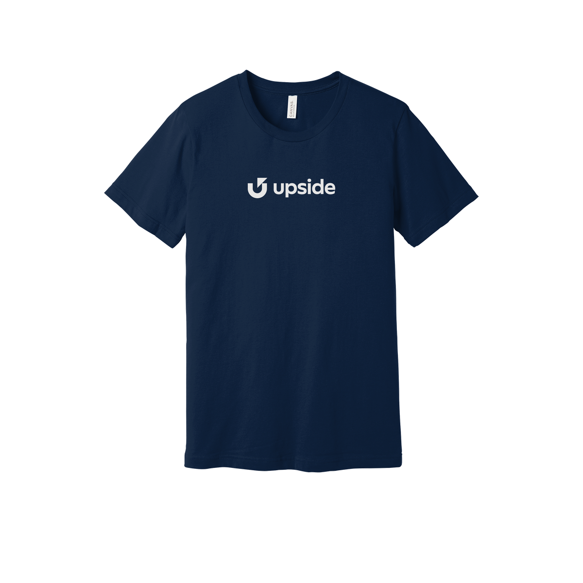 upside-everyday-essentials-short-sleeve-tee-dtf-front-BC3001-navy-flat-front