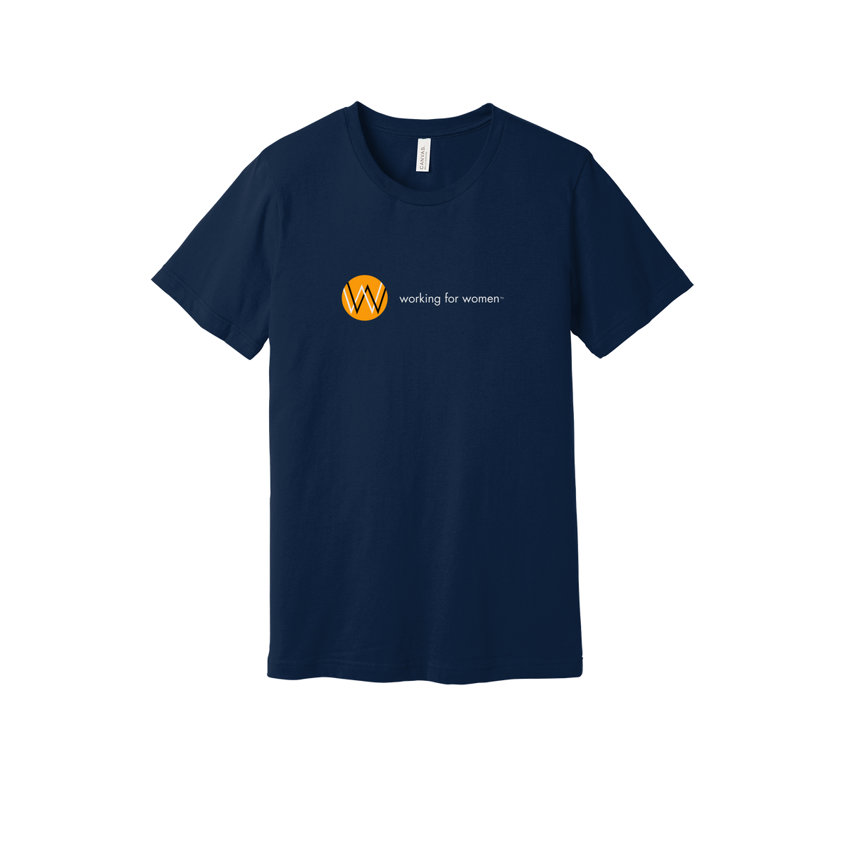 workingforwomen-everyday-essentials-short-sleeve-tee-dtf-front-BC3001-navy-flat-front