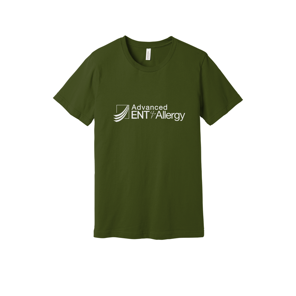 advancedentandallergy-everyday-essentials-clinic-short-sleeve-tee-dtf-front-BC3001-olive-flat-front