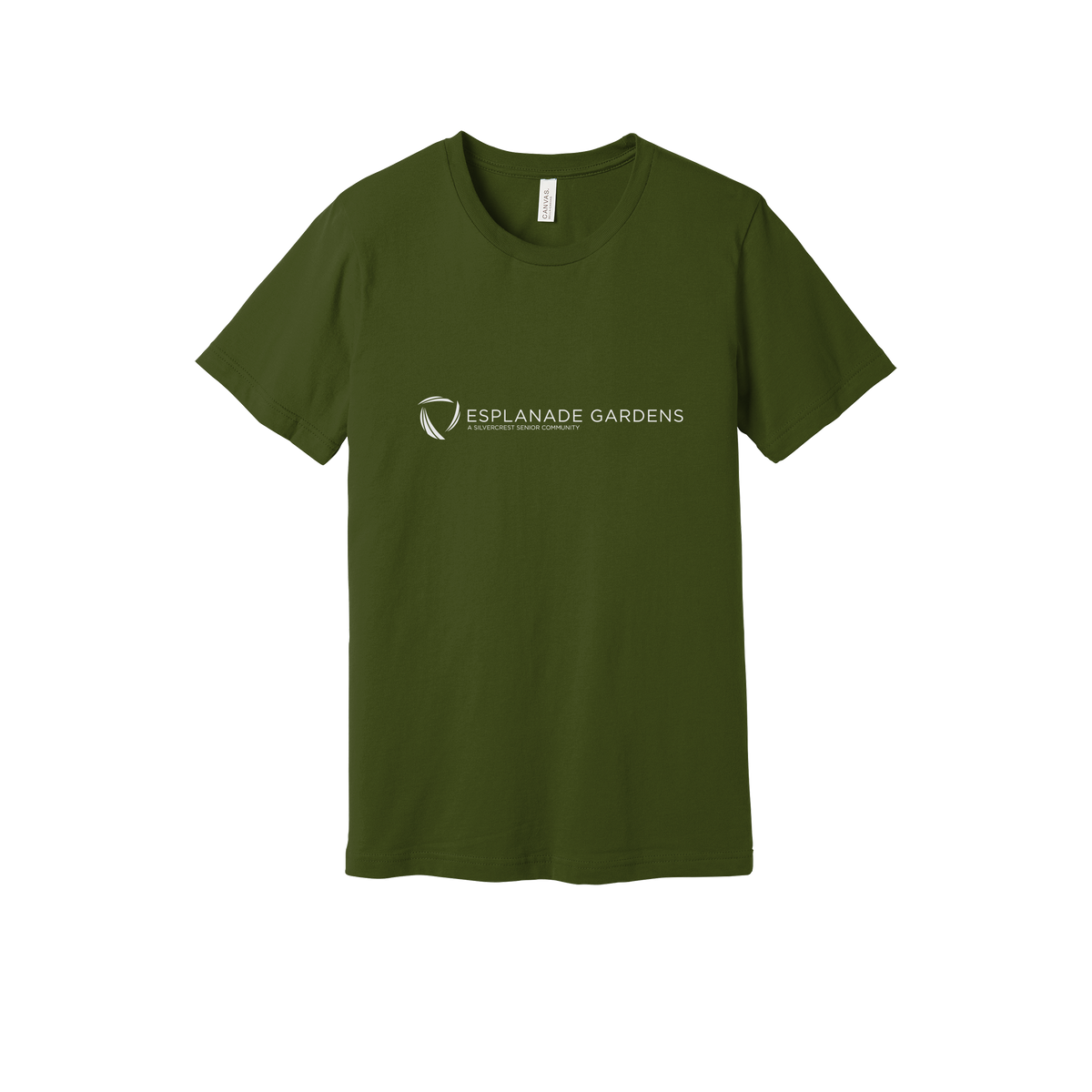 esplanadeseniorcampus-everyday-essentials-clinic-short-sleeve-tee-dtf-front-BC3001-olive-flat-front