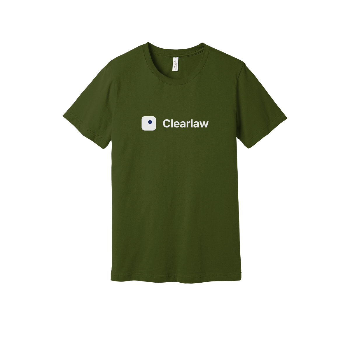 clearlaw-everyday-essentials-short-sleeve-tee-dtf-front-BC3001-olive-flat-front
