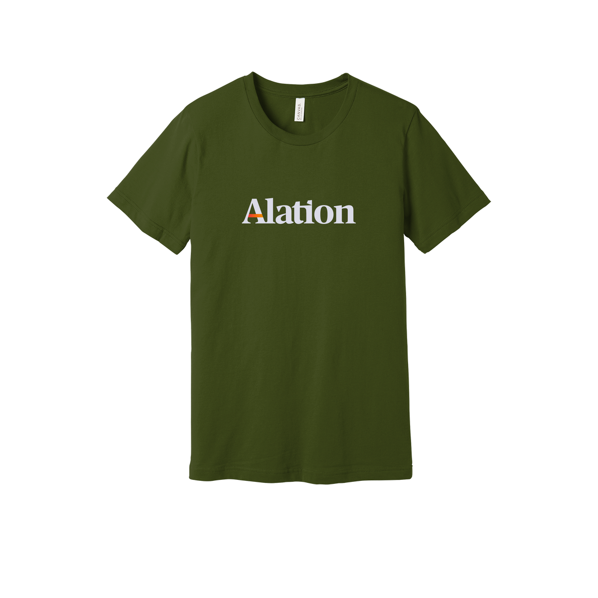 alation-everyday-essentials-short-sleeve-tee-dtf-front-BC3001-olive-flat-front