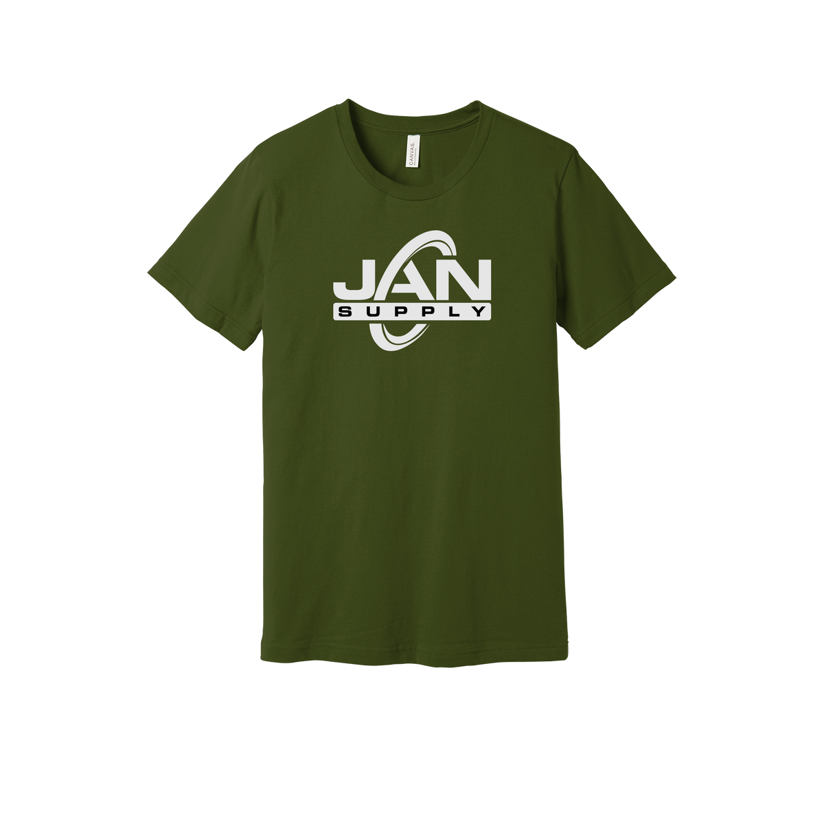 jan-pro-everyday-essentials-short-sleeve-tee-dtf-front-BC3001-olive-flat-front
