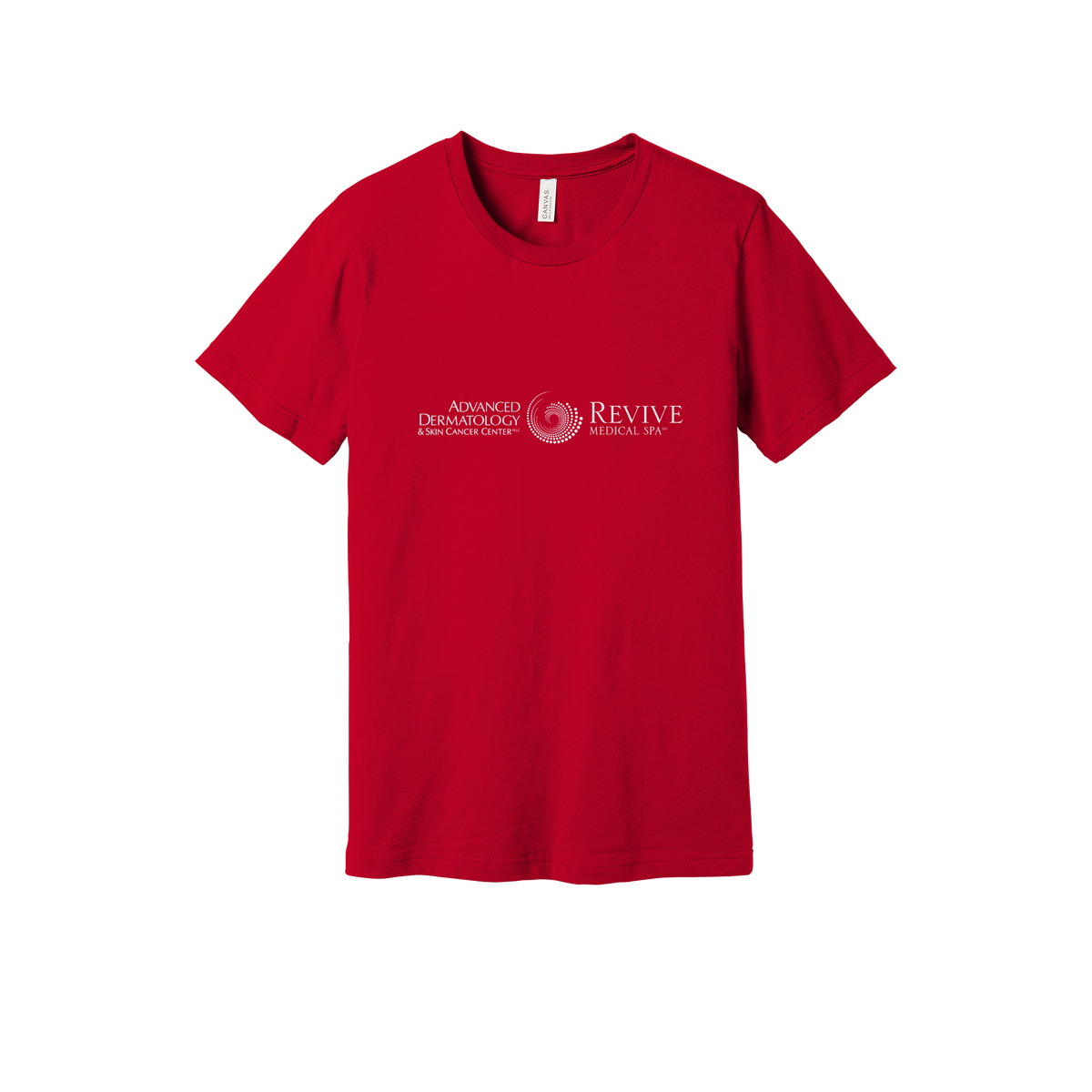 advancedskinmd-everyday-essentials-clinic-short-sleeve-tee-dtf-front-BC3001-red-flat-front