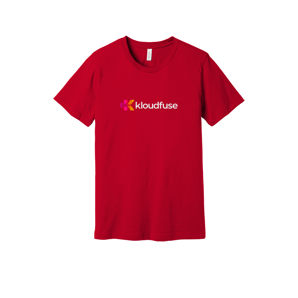 kloudfuse-everyday-essentials-short-sleeve-tee-dtf-front-BC3001-red-flat-front