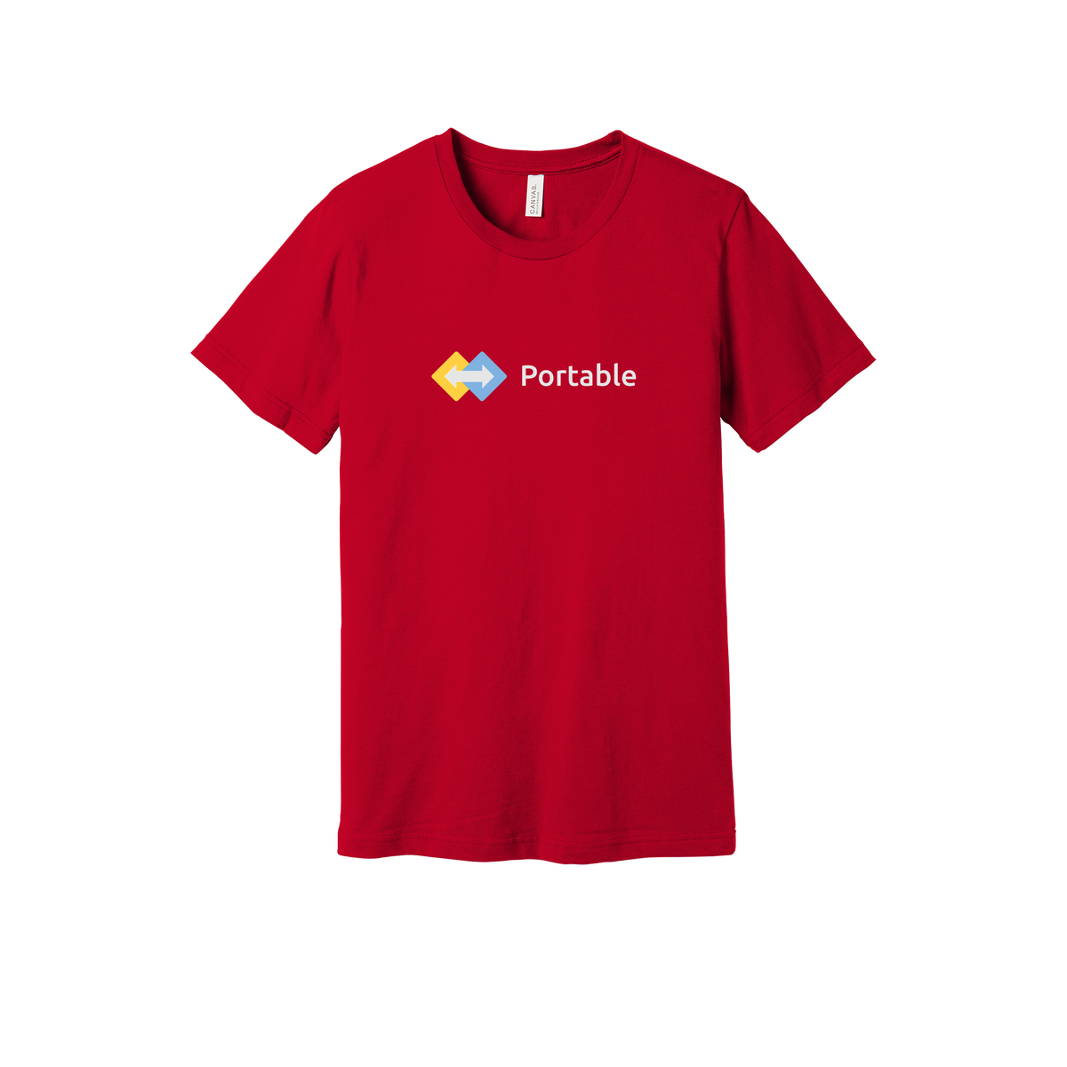 portable-everyday-essentials-short-sleeve-tee-dtf-front-BC3001-red-flat-front