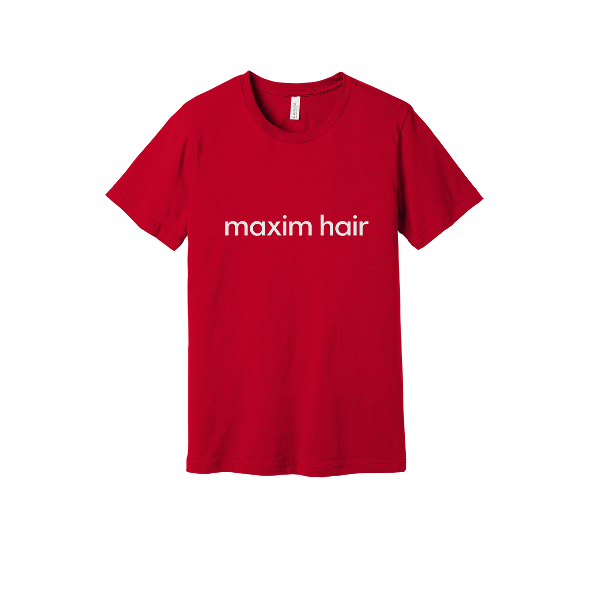 maximhairrestoration-everyday-essentials-clinic-short-sleeve-tee-dtf-front-BC3001-red-flat-front
