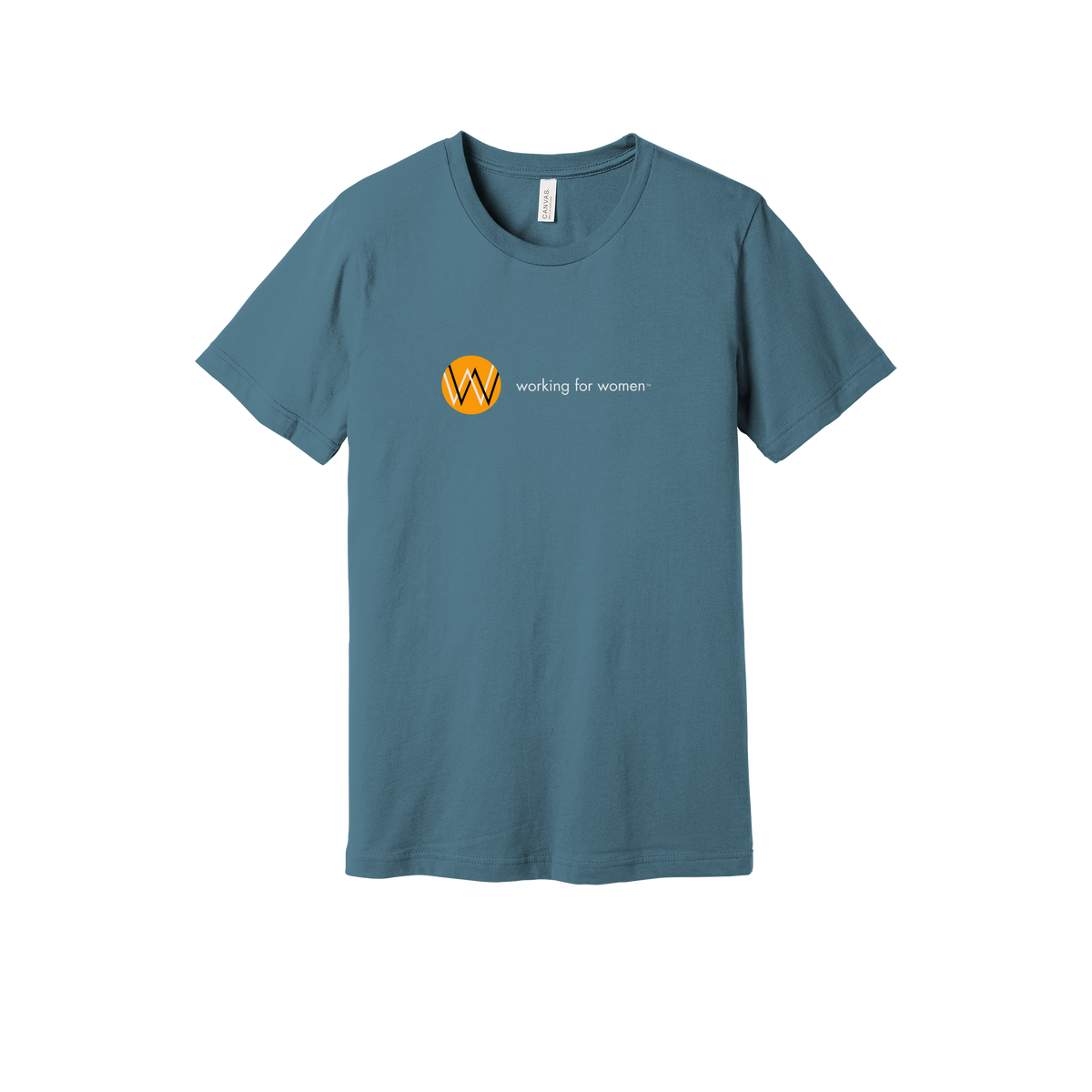 workingforwomen-everyday-essentials-short-sleeve-tee-dtf-front-BC3001-steelblue-flat-front