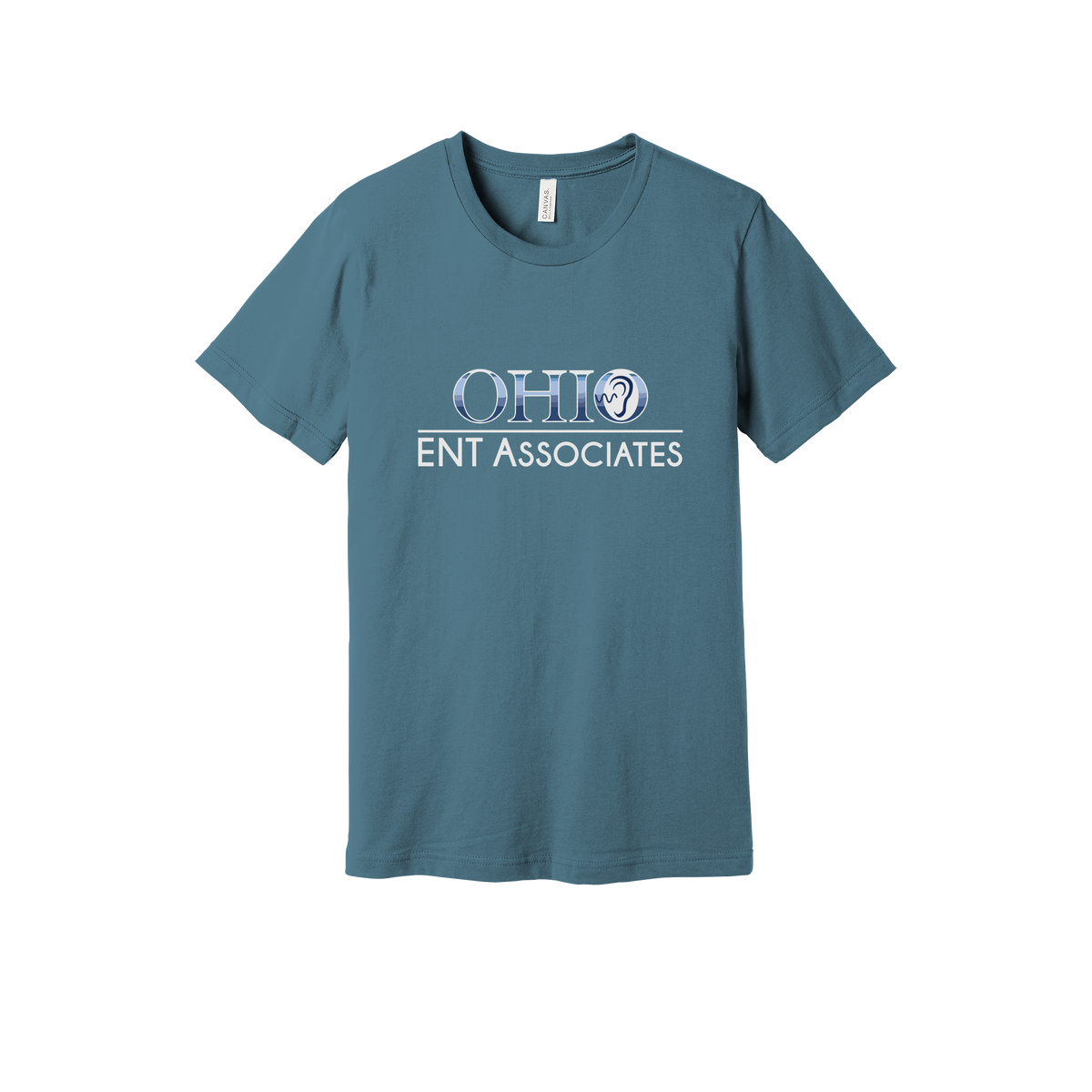ohioentaudiology-everyday-essentials-clinic-short-sleeve-tee-dtf-front-BC3001-steelblue-flat-front