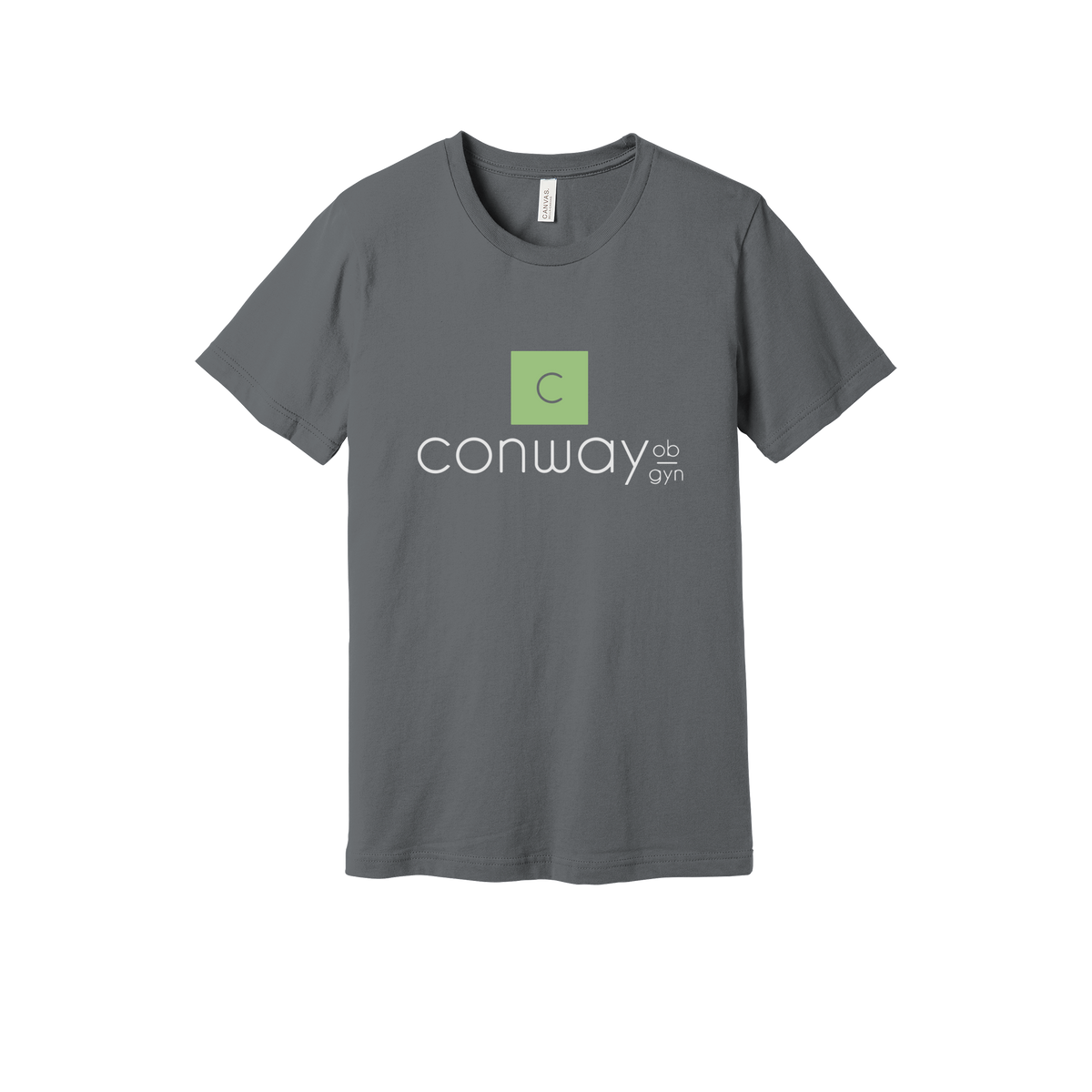 conwayobgyn-everyday-essentials-clinic-short-sleeve-tee-dtf-front-BC3001-storm-flat-front
