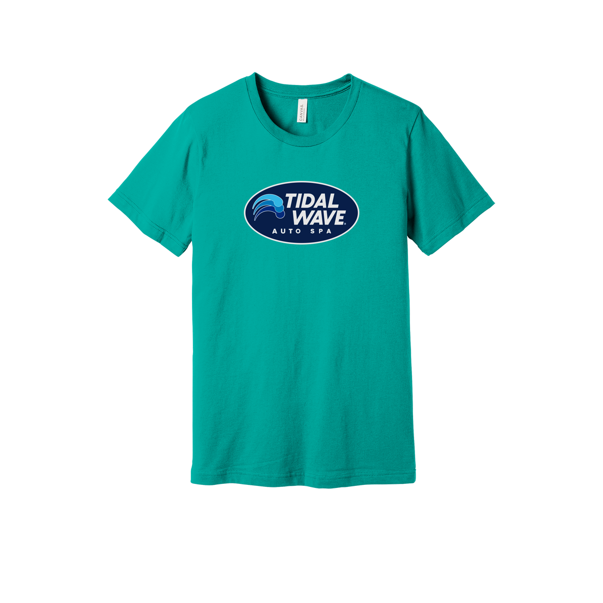 tidalwaveautospa-everyday-essentials-short-sleeve-tee-dtf-front-BC3001-teal-flat-front