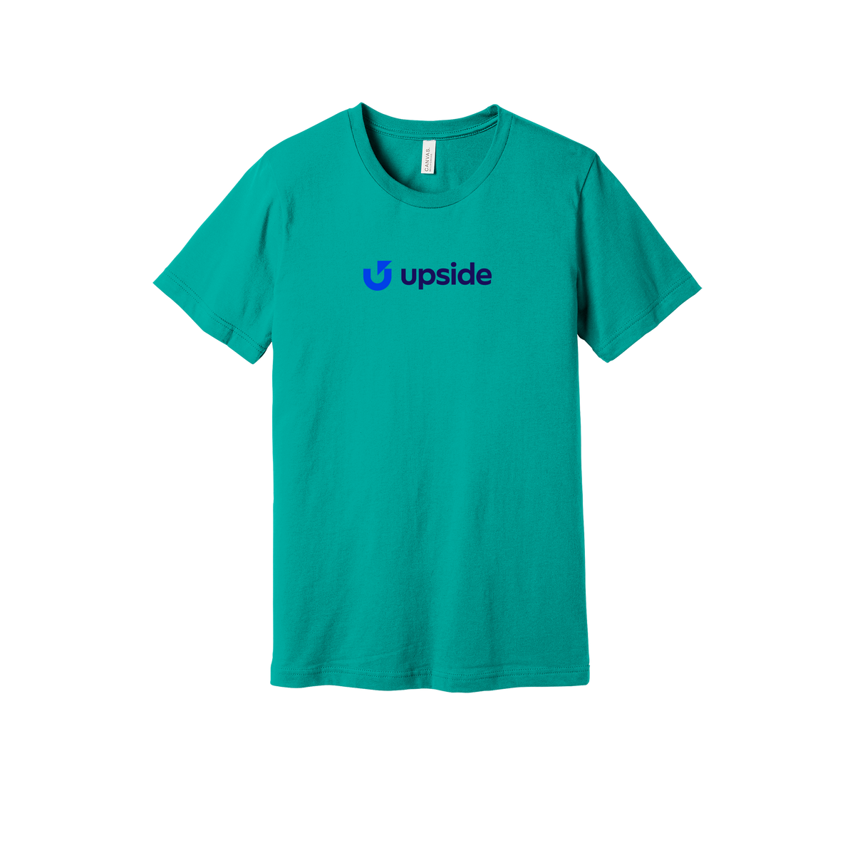 upside-everyday-essentials-short-sleeve-tee-dtf-front-BC3001-teal-flat-front