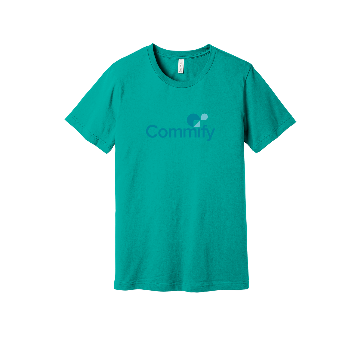 commify-everyday-essentials-short-sleeve-tee-dtf-front-BC3001-teal-flat-front