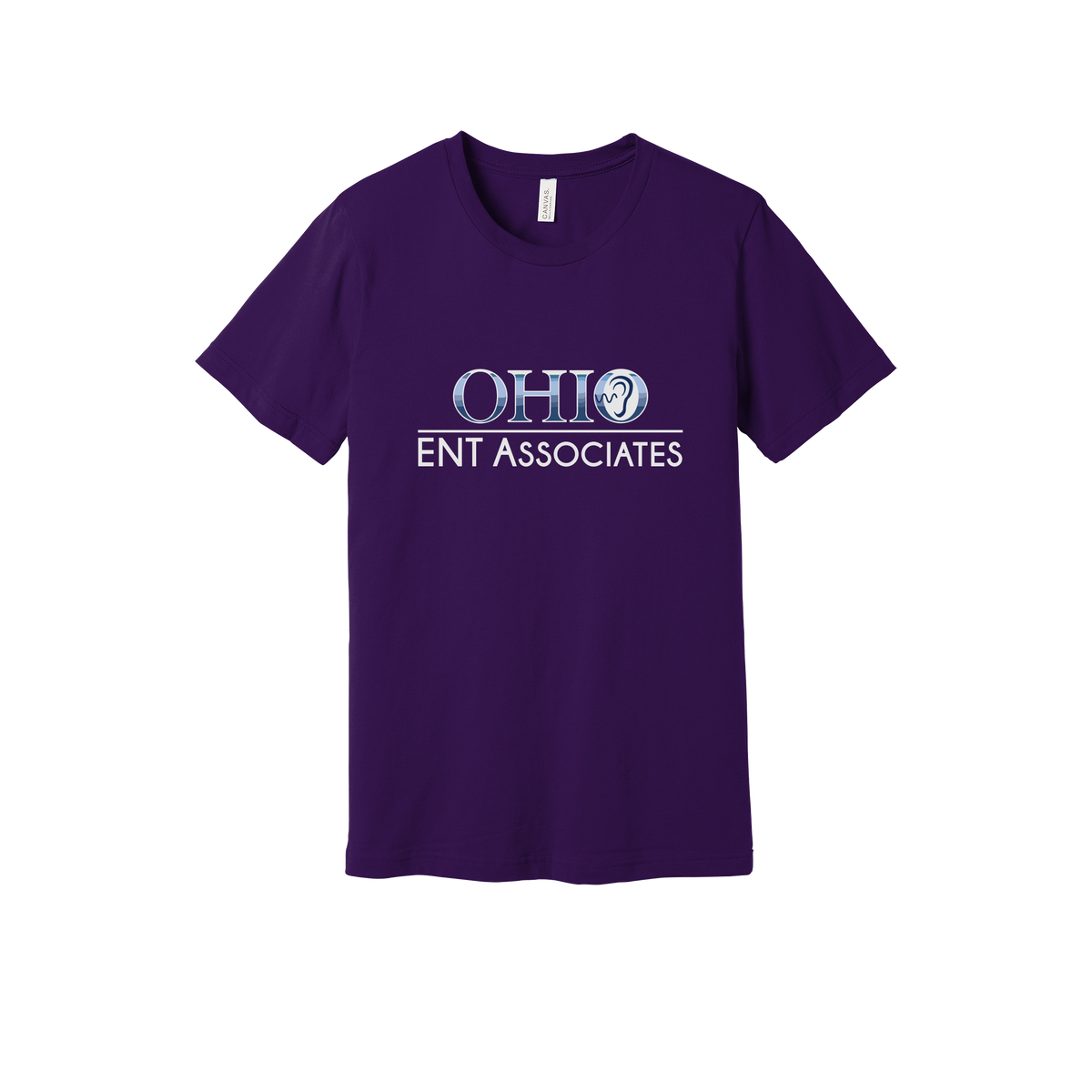 ohioentaudiology-everyday-essentials-clinic-short-sleeve-tee-dtf-front-BC3001-teampurple-flat-front