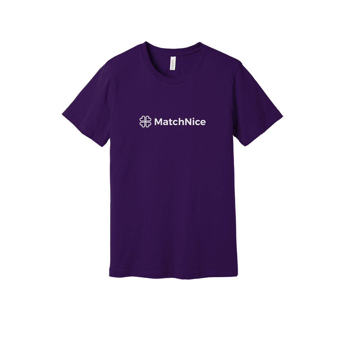 matchnice-everyday-essentials-short-sleeve-tee-dtf-front-BC3001-teampurple-flat-front