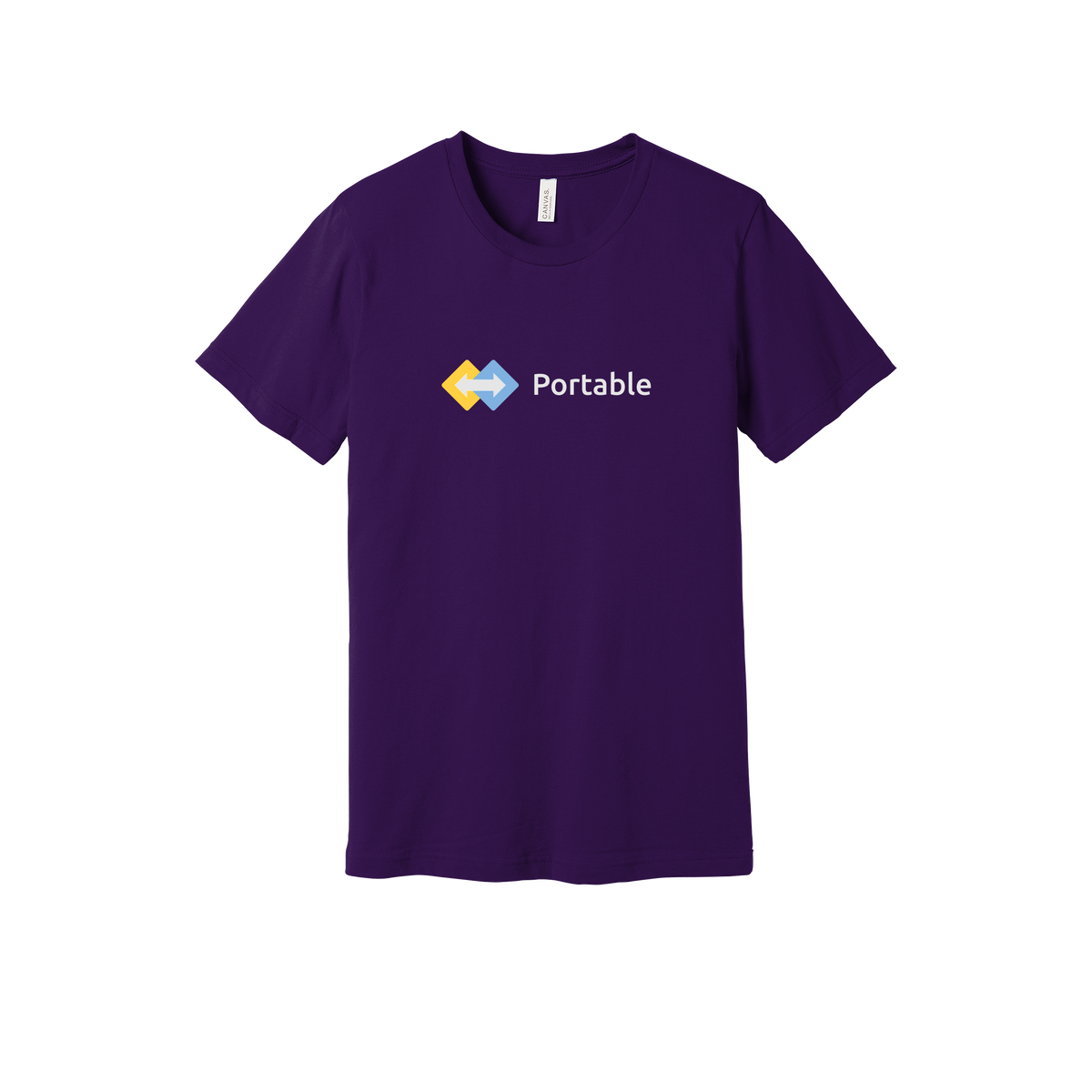 portable-everyday-essentials-short-sleeve-tee-dtf-front-BC3001-teampurple-flat-front