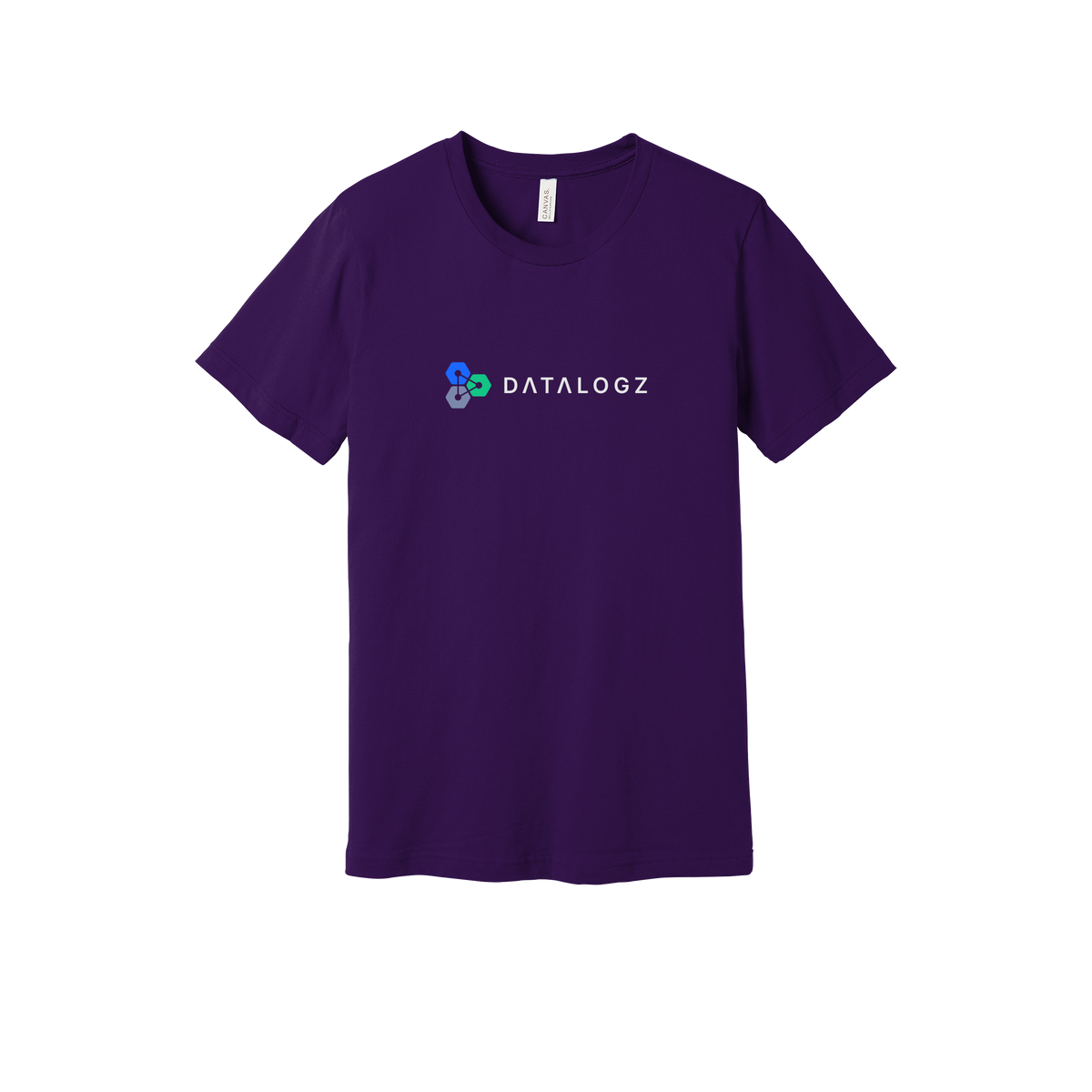 datalogz-everyday-essentials-short-sleeve-tee-dtf-front-BC3001-teampurple-flat-front